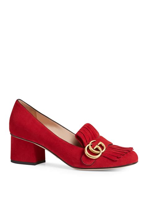 gucci red bottom shoes women|red suede gucci shoes.